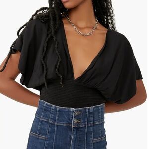 Free People Ava V-Neck Tie Back Top Size XS